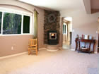den with wood pellet stove.