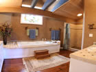 rustic master bathroom.